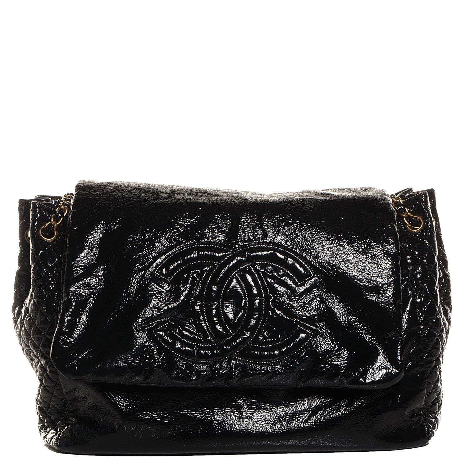 Chanel Vinyl Extra Large Rock and Chain Flap Black 1 of 7