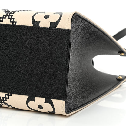 Louis Vuitton Empreinte Monogram Giant Broderies Onthego MM Cream Black 9 of 12