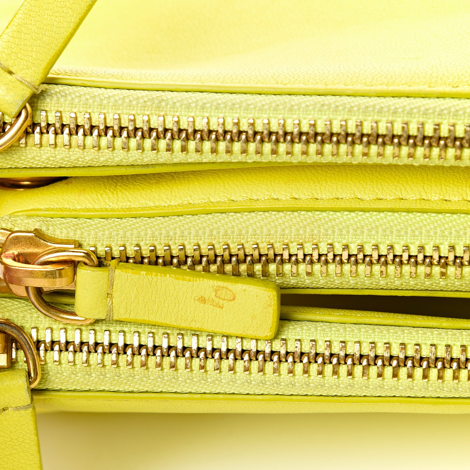 Celine Lambskin Small Trio Crossbody Bag Fluo Yellow 13 of 15