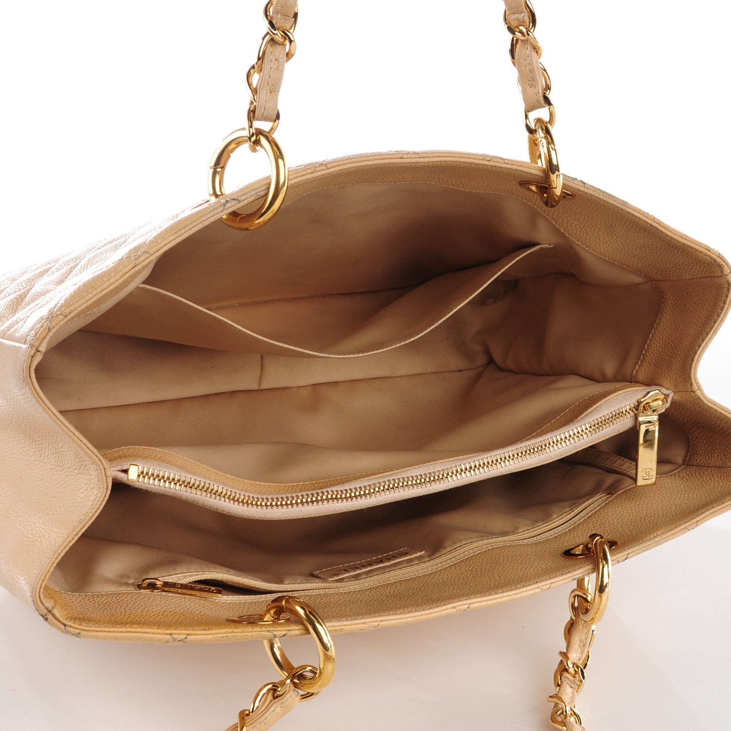 Chanel Caviar Quilted Grand Shopping Tote GST Beige 11 of 16