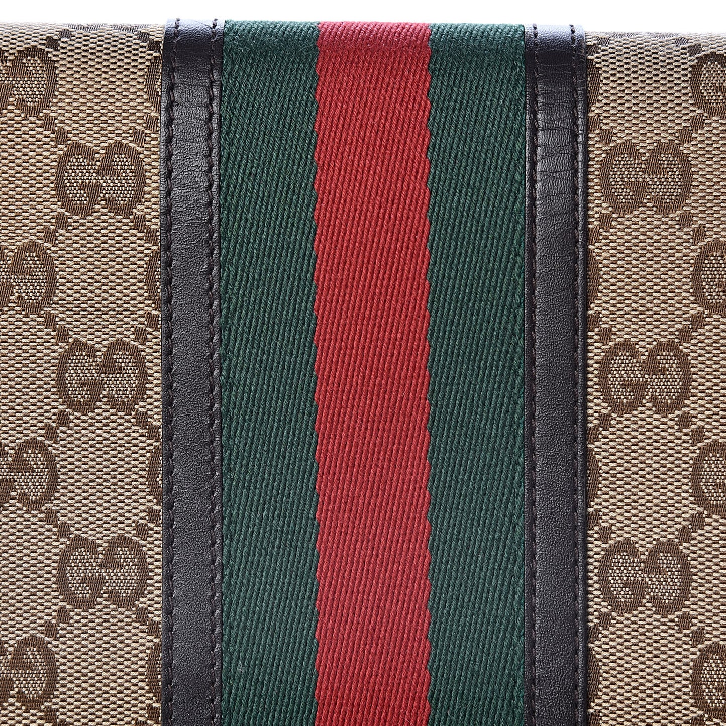 Monogram Web Strap Wallet Dark Brown