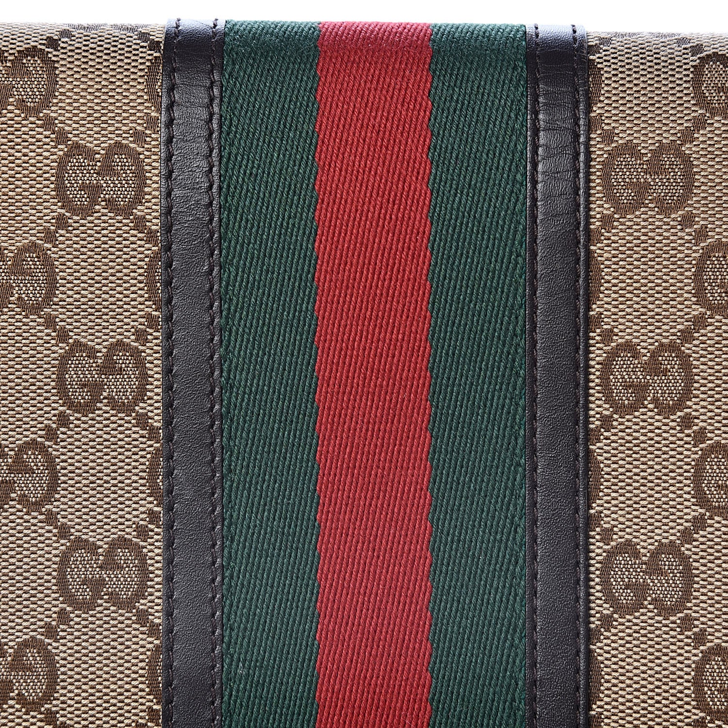Gucci Monogram Web Strap Wallet Dark Brown 10 of 12