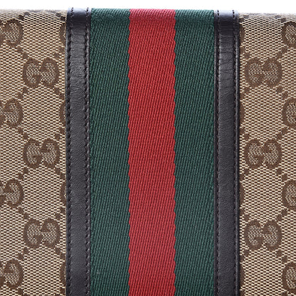 Gucci Monogram Web Strap Wallet Dark Brown 10 of 12