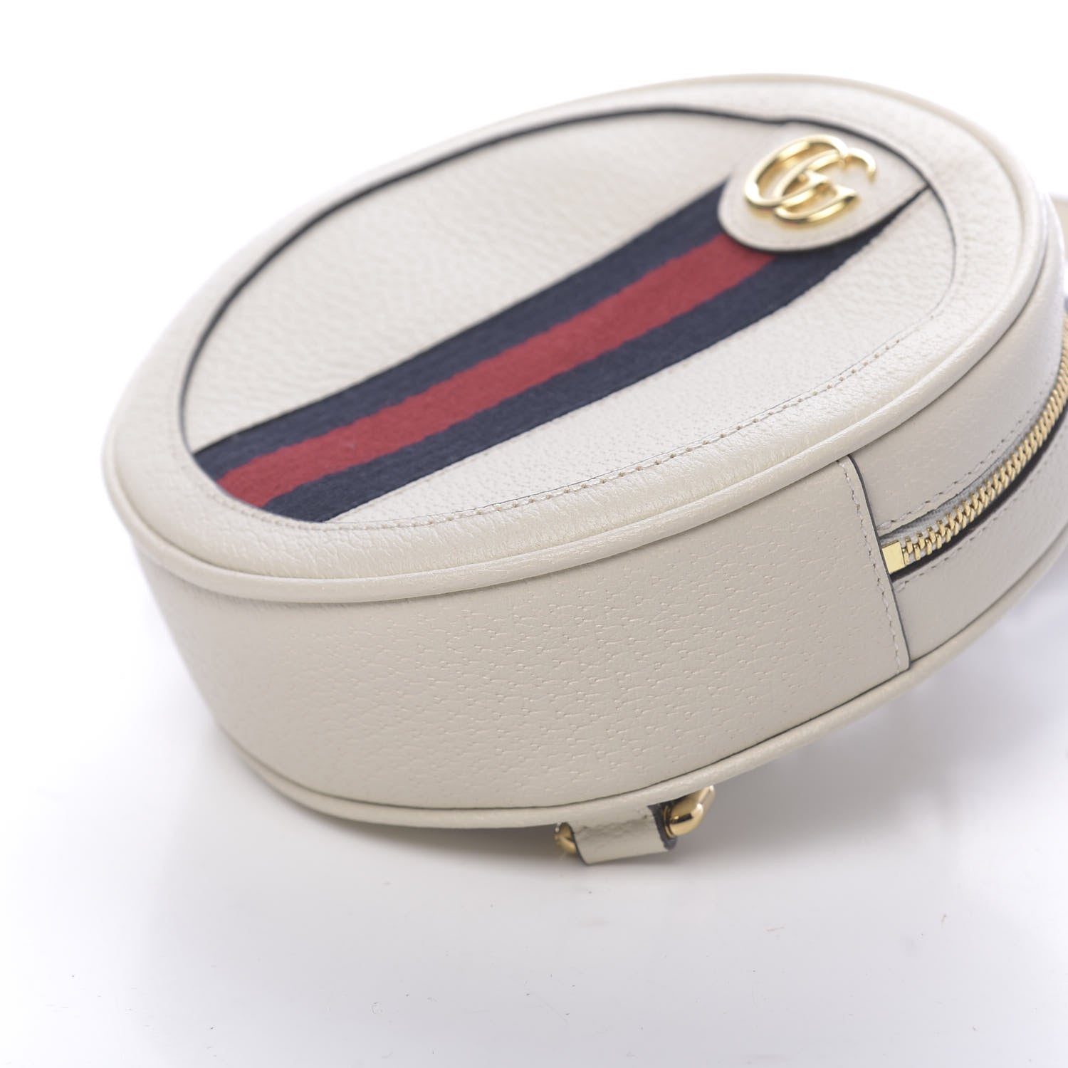 Gucci Textured Calfskin Web Mini Ophidia Round Backpack Mystic White 8 of 9