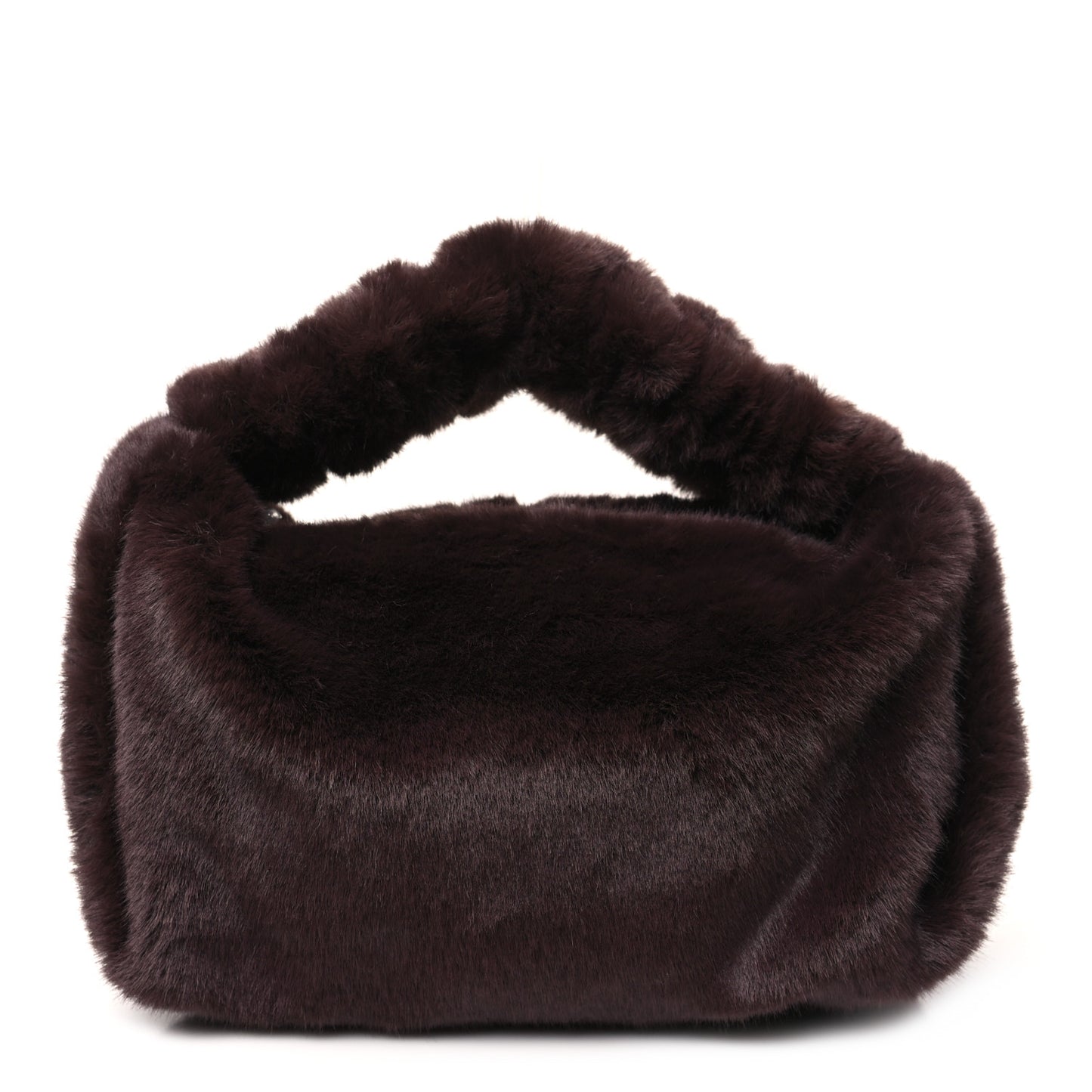 Faux Fur Small Scrunchie Bag Cola