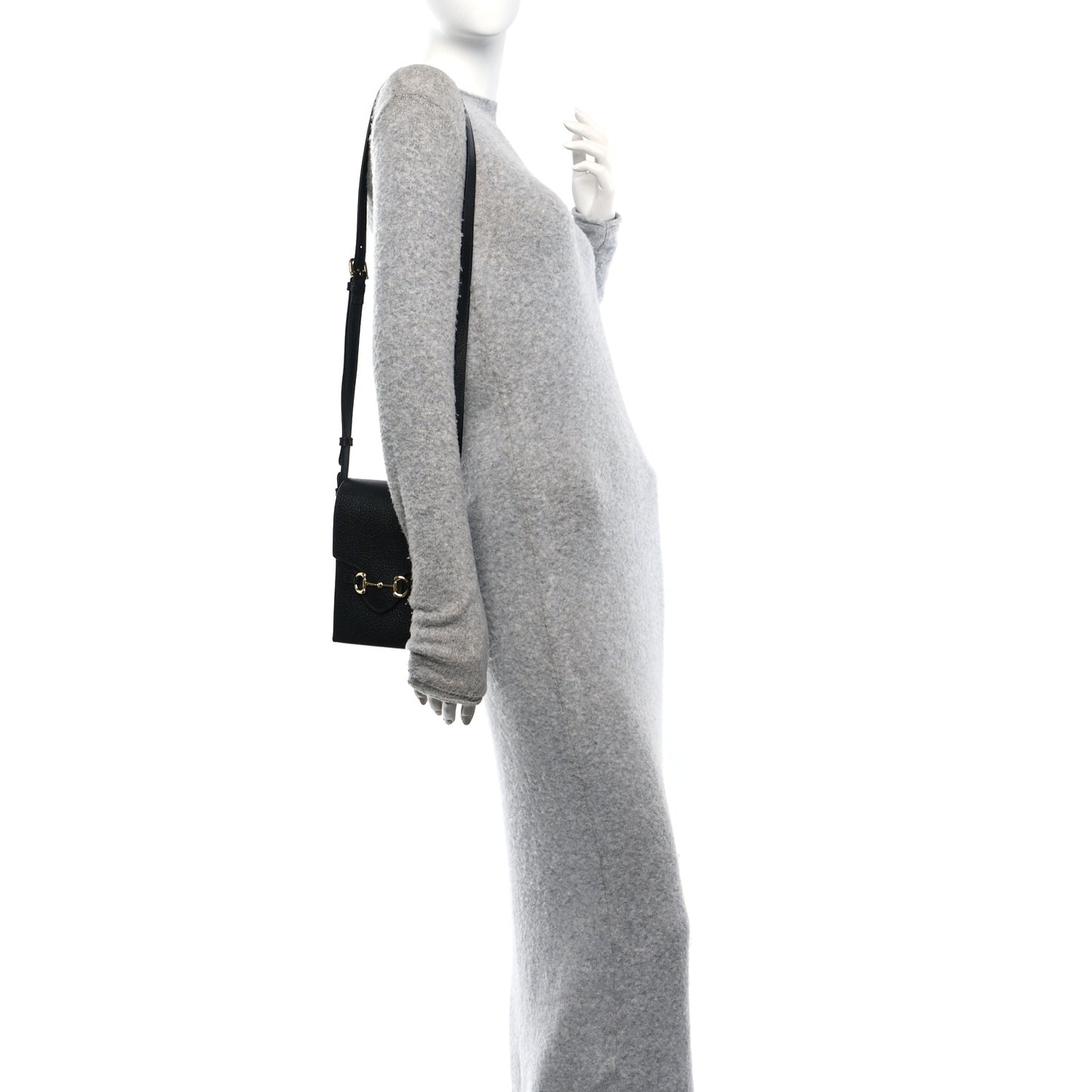 Dollar Calfskin Vertical Horsebit 1955 Crossbody Bag Black
