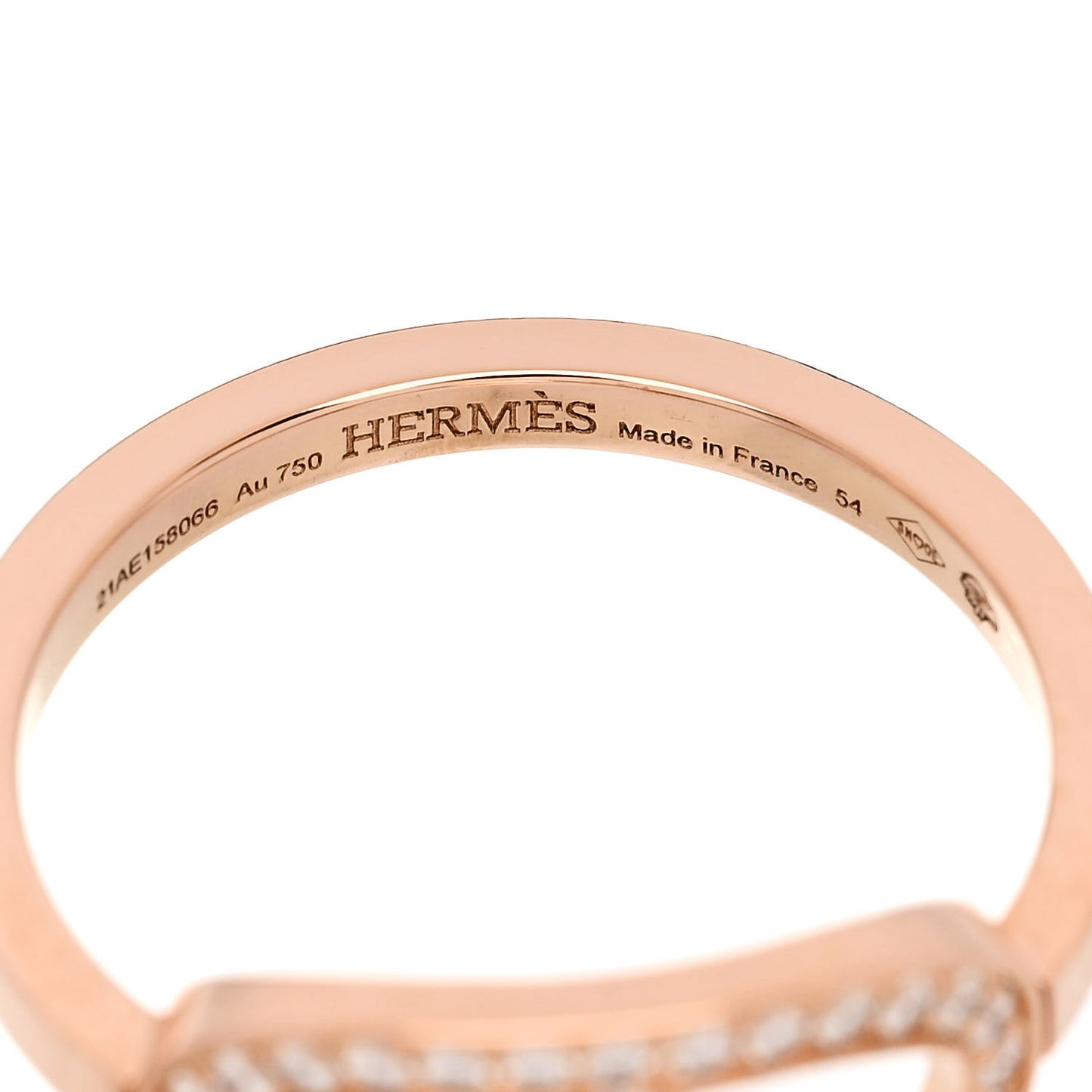 18K Rose Gold Diamond MM Chaine d'Ancre Contour Ring 54 6.75