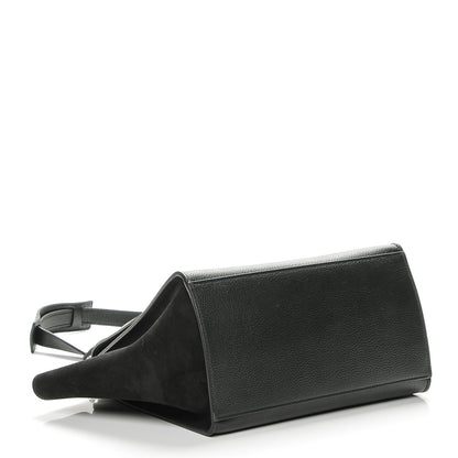Celine Drummed Calfskin Suede Small Trapeze Black 4 of 6