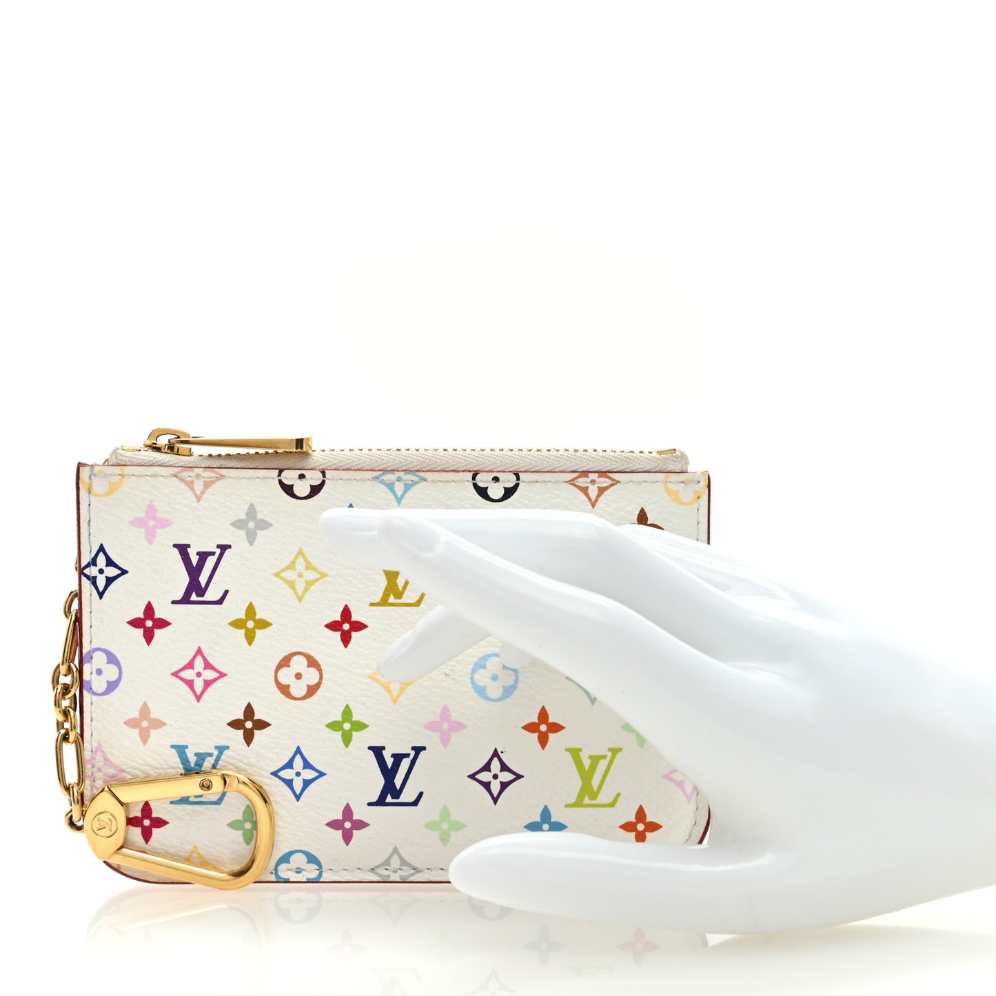 Monogram Multicolor Key Pouch White Litchi
