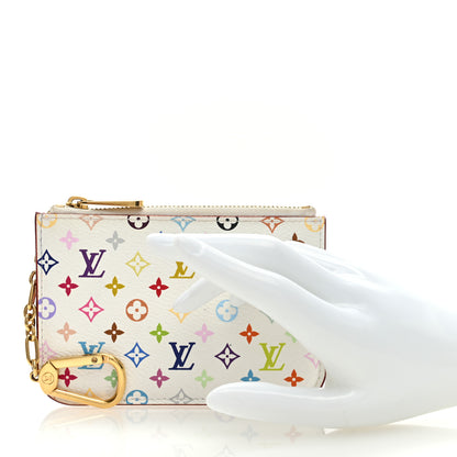 Louis Vuitton Monogram Multicolor Key Pouch White Litchi 2 of 6