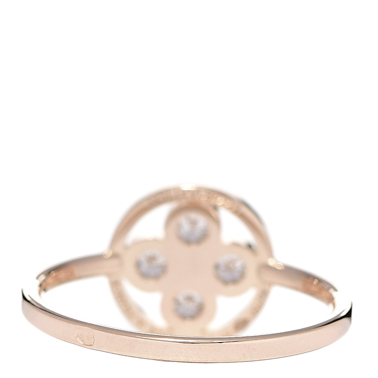 18K Pink Gold Diamond Blossom BB Ring 49 4.75