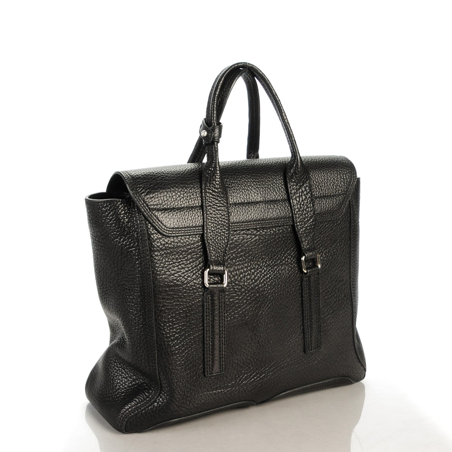 3.1 Phillip Lim 3.1 Textured Calfskin Medium Pashli Satchel Black 3 of 7
