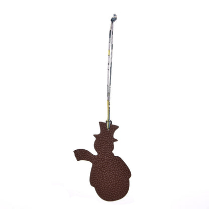 Hermes Togo Epsom Petit H Snowman Bag Charm PM Chocolate Rouge Grenat 1 of 4