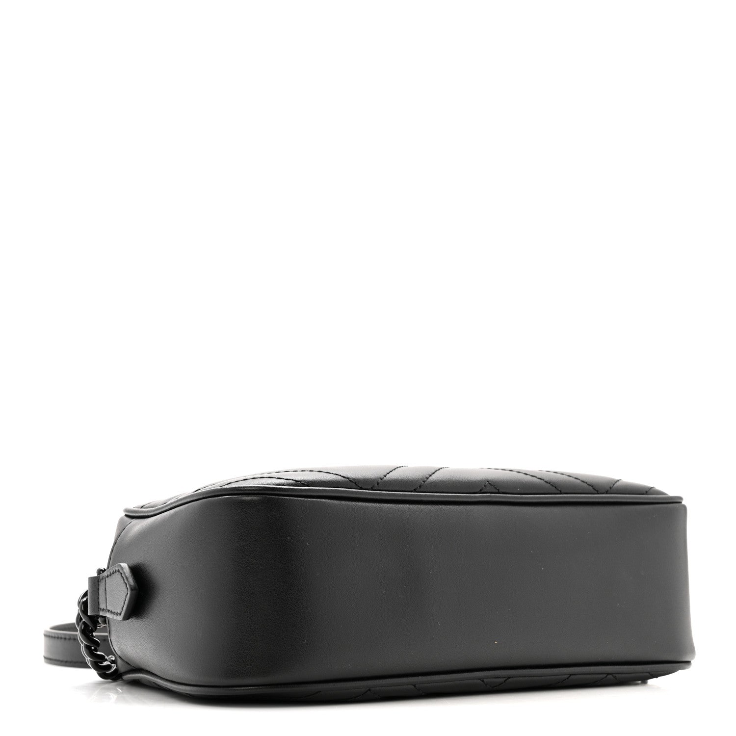 Gucci Calfskin Matelasse Monochrome Small GG Marmont Chain Shoulder Bag Black 4 of 11