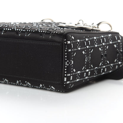 Christian Dior Satin Crystal Cannage Mini Lady Dior Black 10 of 11