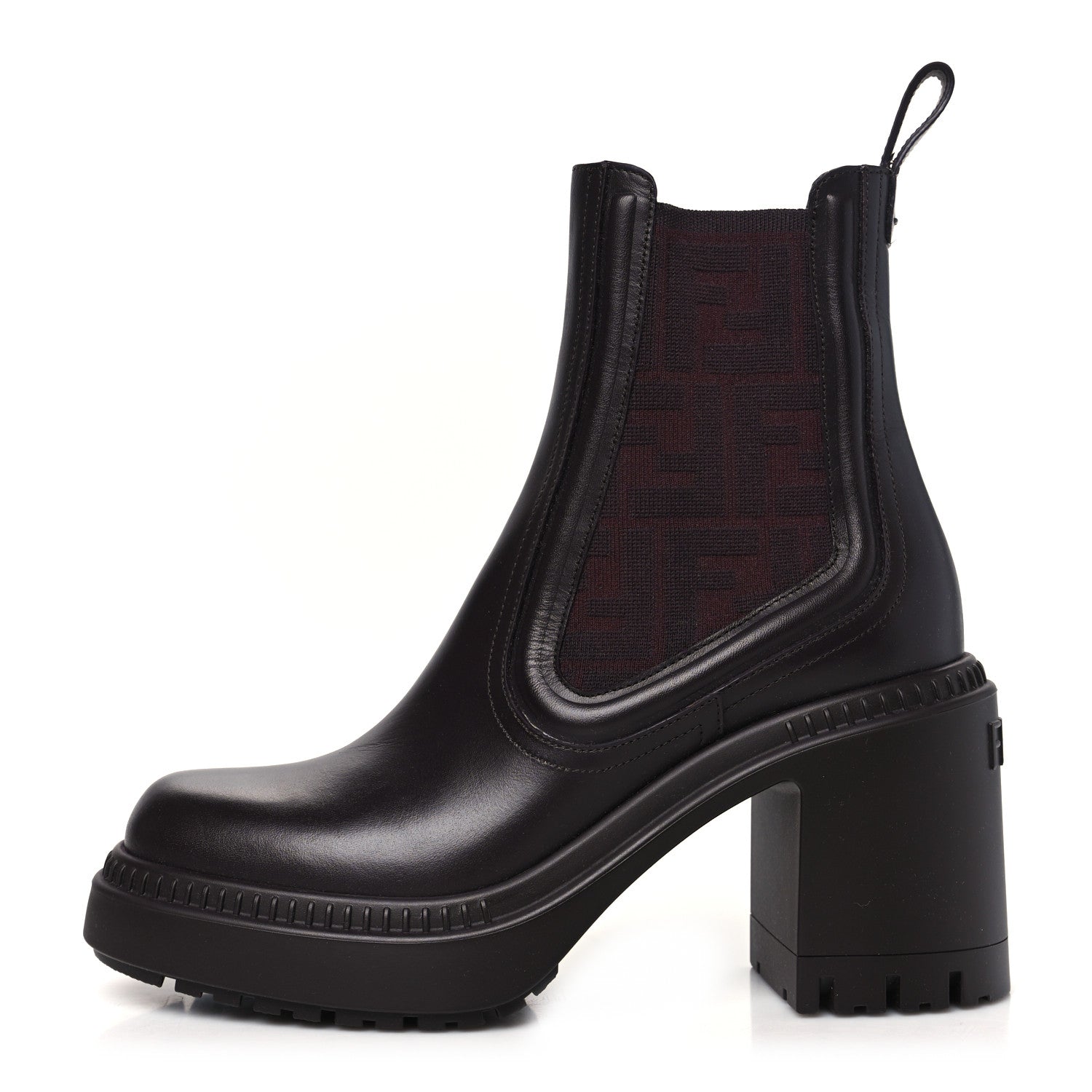 Fendi Vitello Maglia FF Domino Biker Boots 37 Mosto 1 of 10