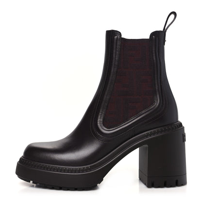 Fendi Vitello Maglia FF Domino Biker Boots 37 Mosto 1 of 10