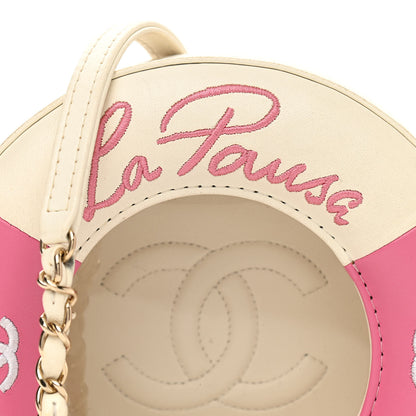 Chanel Lambskin Coco Lifesaver Round Bag Pink White 8 of 11