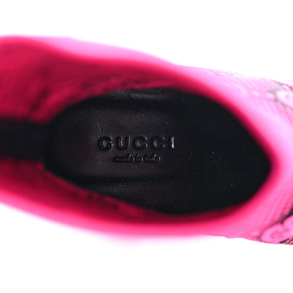 Gucci Technical Jersey Knit GG Monogram Square G 75mm Ankle Boots 36 Black Neon Fucsia 7 of 8