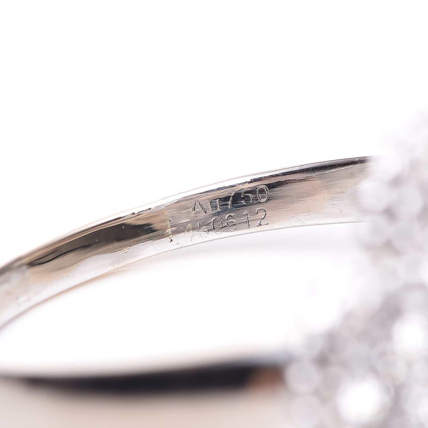 Van Cleef & Arpels 18K White Gold Diamond Vintage Alhambra Ring 60 9 10 of 11