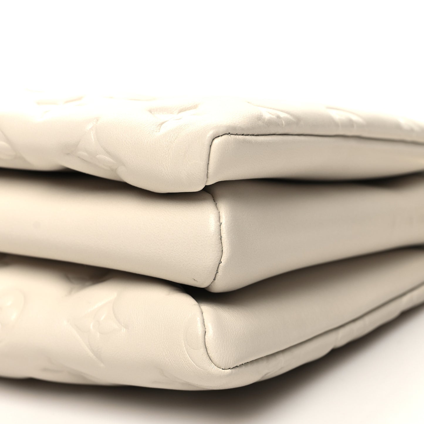 Lambskin Embossed Monogram Coussin PM Beige Cream