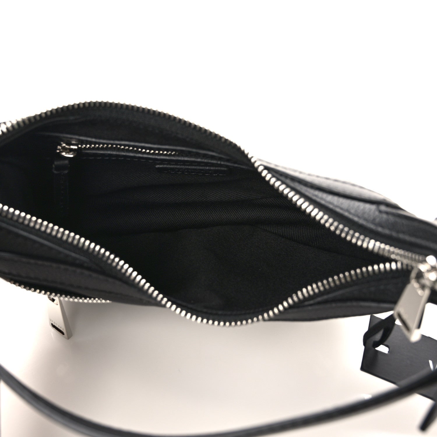 Versace Calfskin Mini Repeat Zip Hobo Black 5 of 8