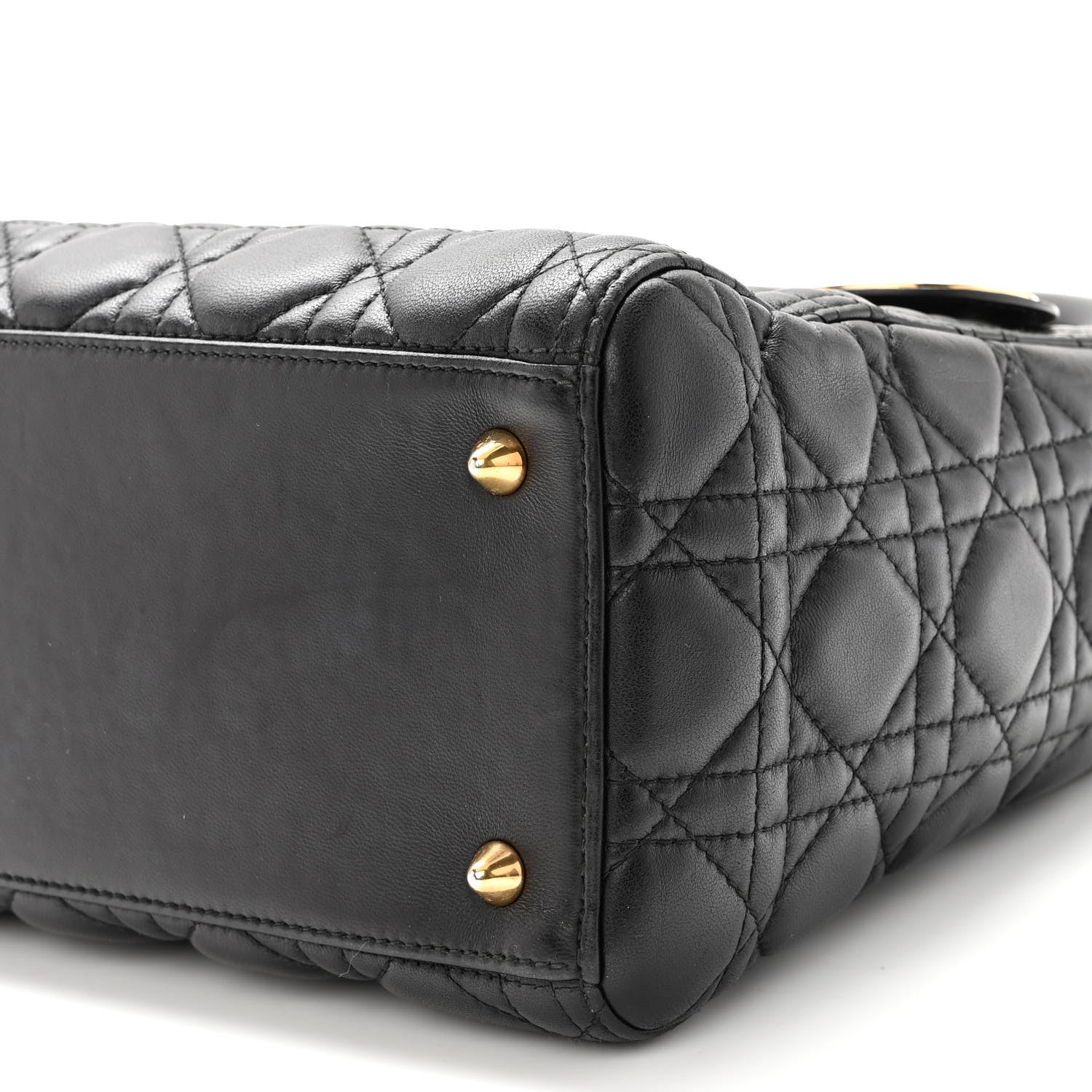 Christian Dior Lambskin Cannage Medium Lady Dior Black 9 of 9
