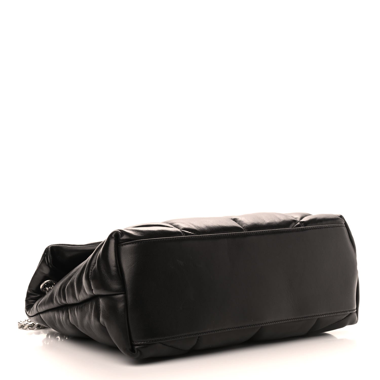 Saint Laurent Lambskin Quilted Medium Loulou Puffer Monogram Chain Satchel Black 4 of 9