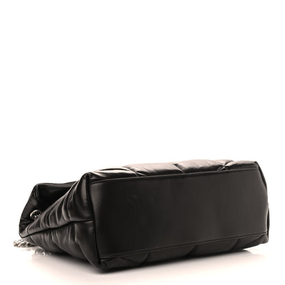 Saint Laurent Lambskin Quilted Medium Loulou Puffer Monogram Chain Satchel Black 4 of 9