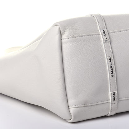 Balenciaga Calfskin Logo Strap Small Everyday Tote White Black 8 of 11