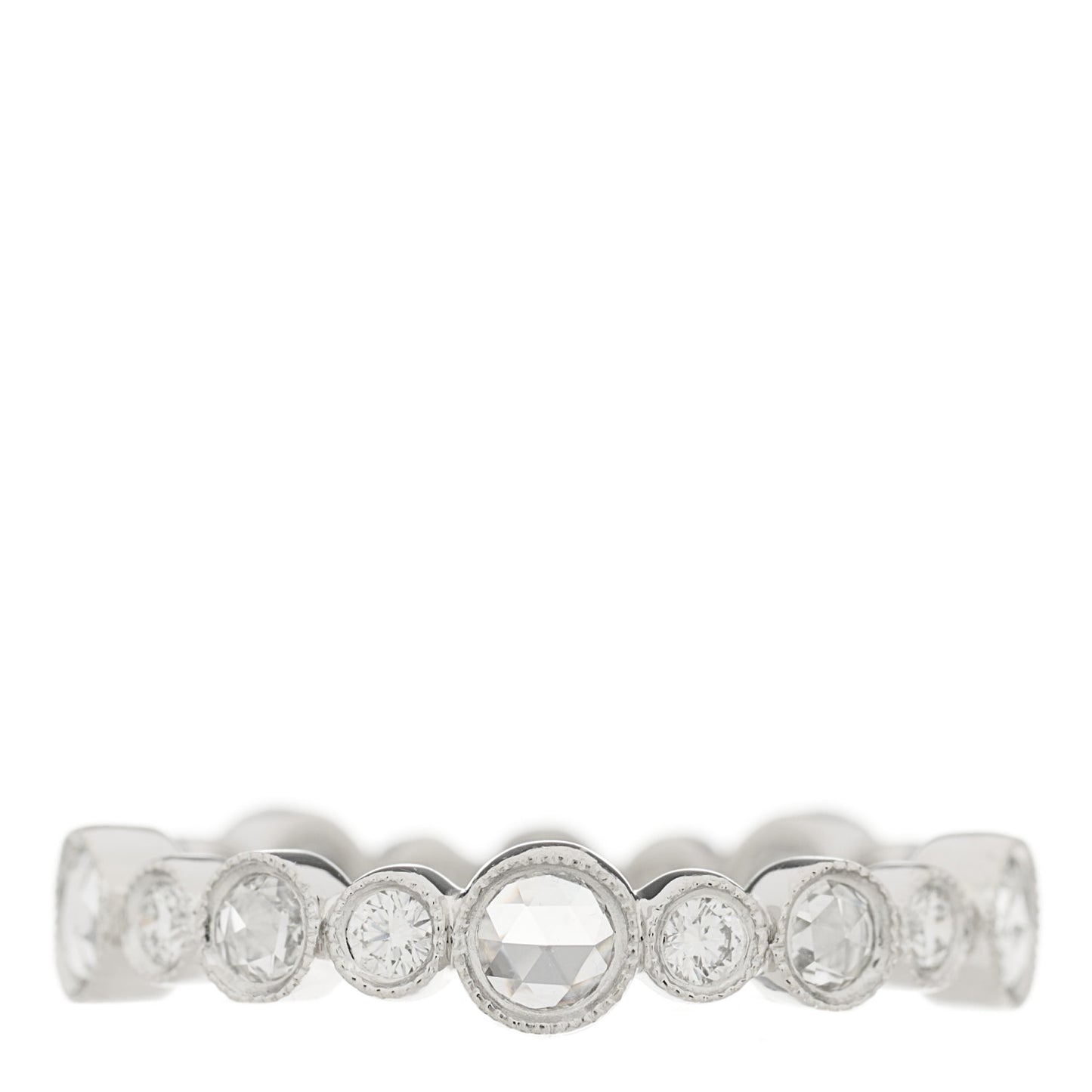 Platinum Diamond Narrow Cobblestone Band Ring 47 4