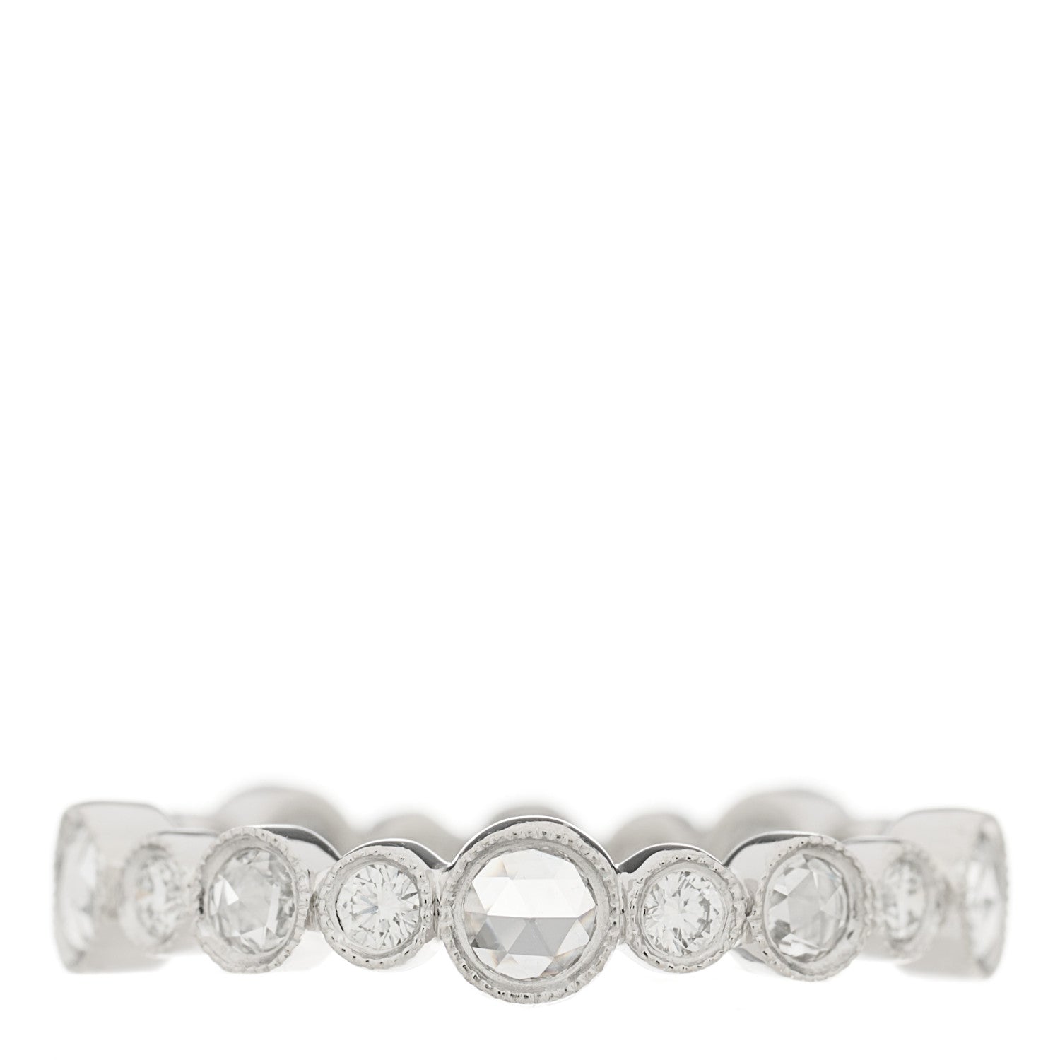 Tiffany Platinum Diamond Narrow Cobblestone Band Ring 47 4 1 of 5