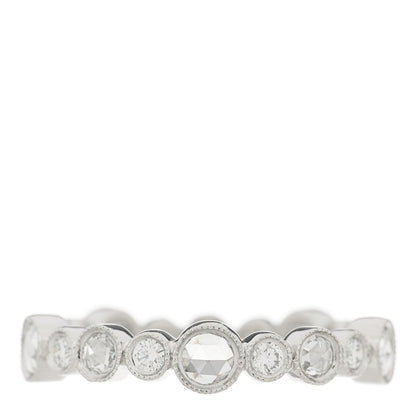 Tiffany Platinum Diamond Narrow Cobblestone Band Ring 47 4 1 of 5