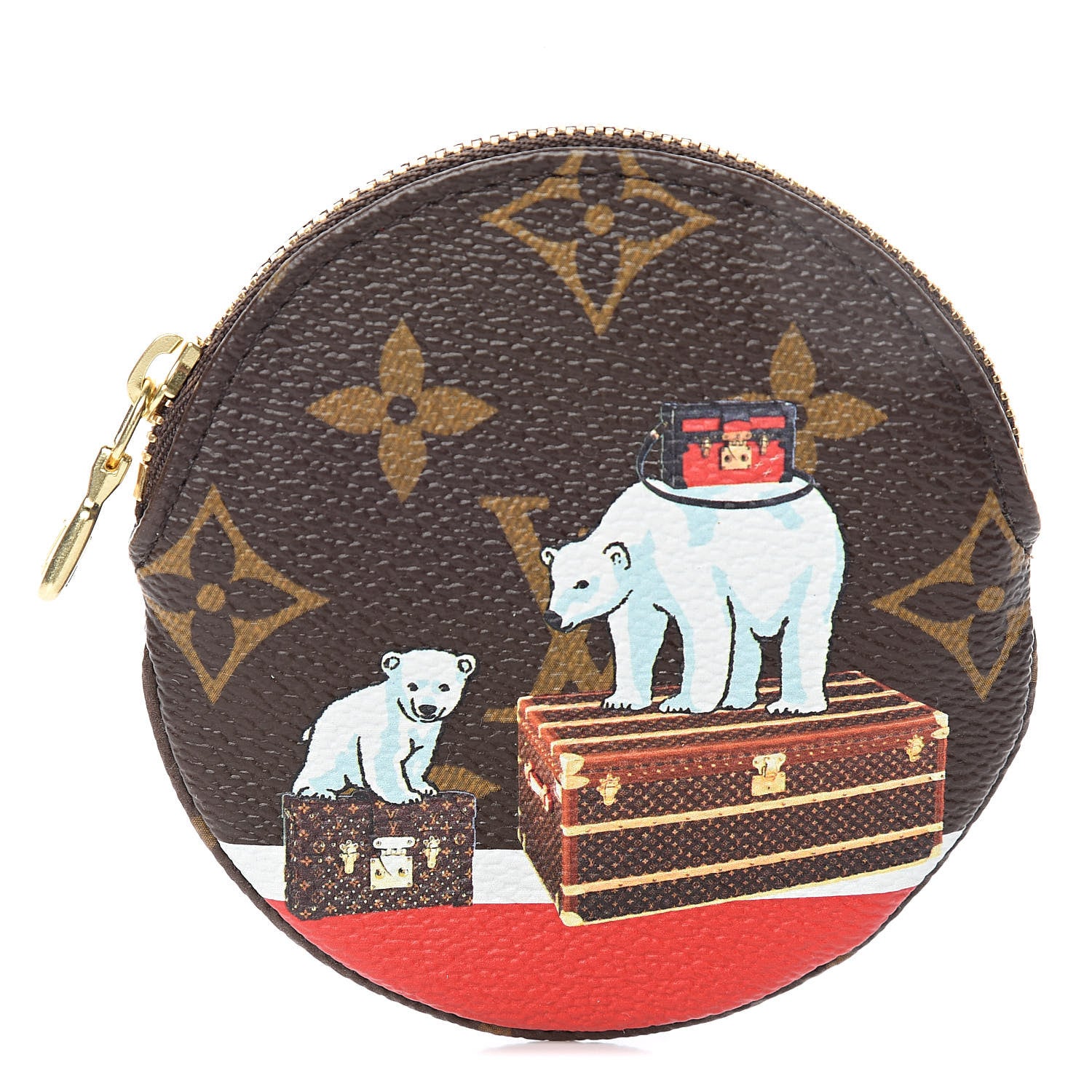 Louis Vuitton Monogram 2017 Christmas Animation Round Coin Purse 1 of 8