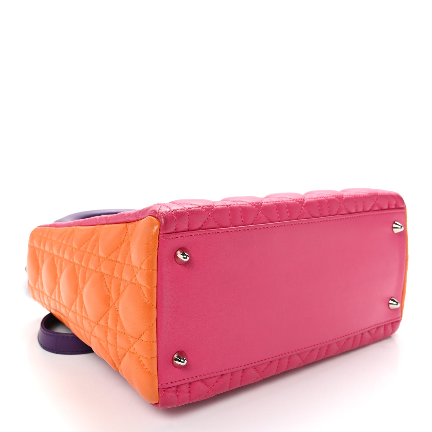 Lambskin Cannage Medium Tri-Color Lady Dior Pink