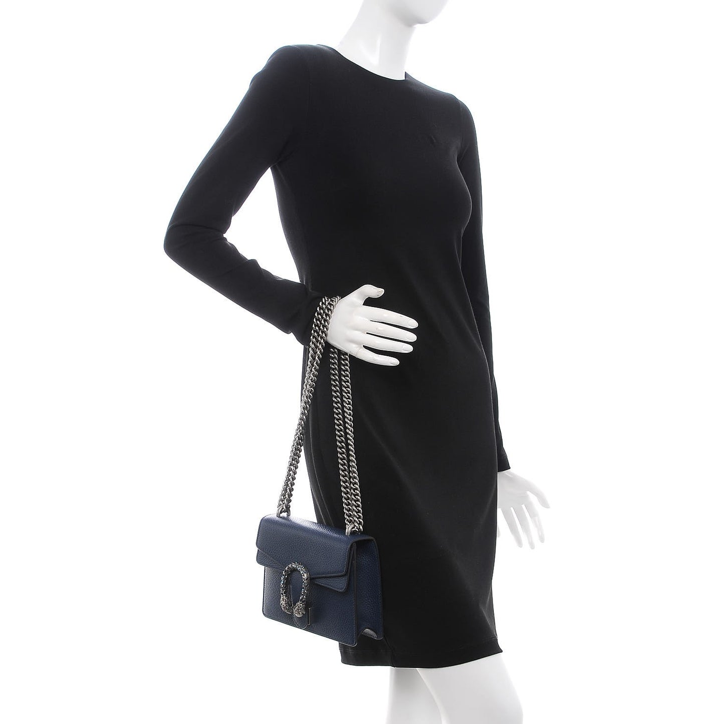 Dollar Calfskin Crystal Mini Dionysus Shoulder Bag Blue Agata Montana Sapphire