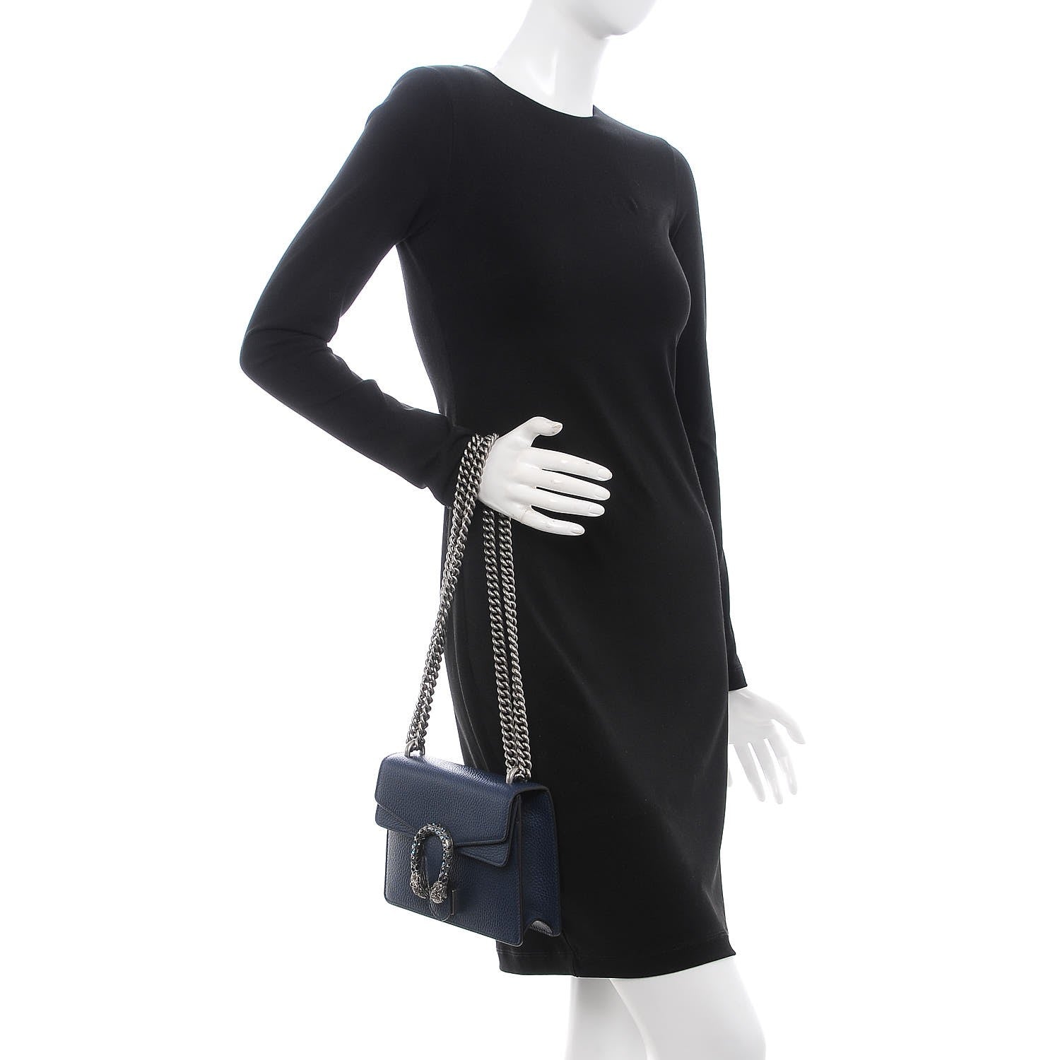 Gucci Dollar Calfskin Crystal Mini Dionysus Shoulder Bag Blue Agata Montana Sapphire 2 of 8