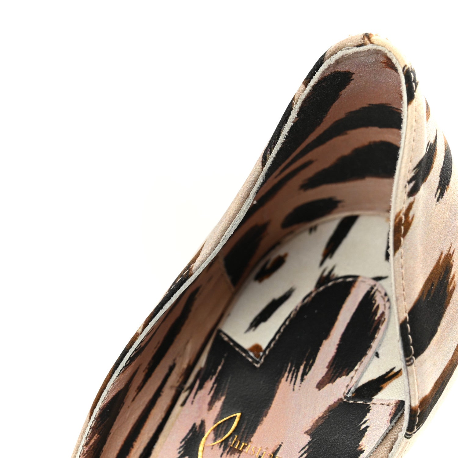Christian Louboutin Crepe Satin Leopard Print Gigi Iriza 85 Pumps 37.5 Vintage Rose 10 of 11