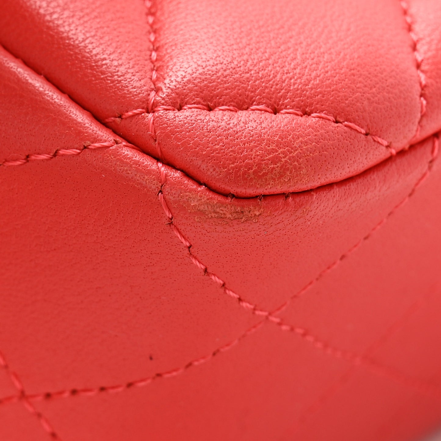 Lambskin Quilted Mini Rectangular Flap Red
