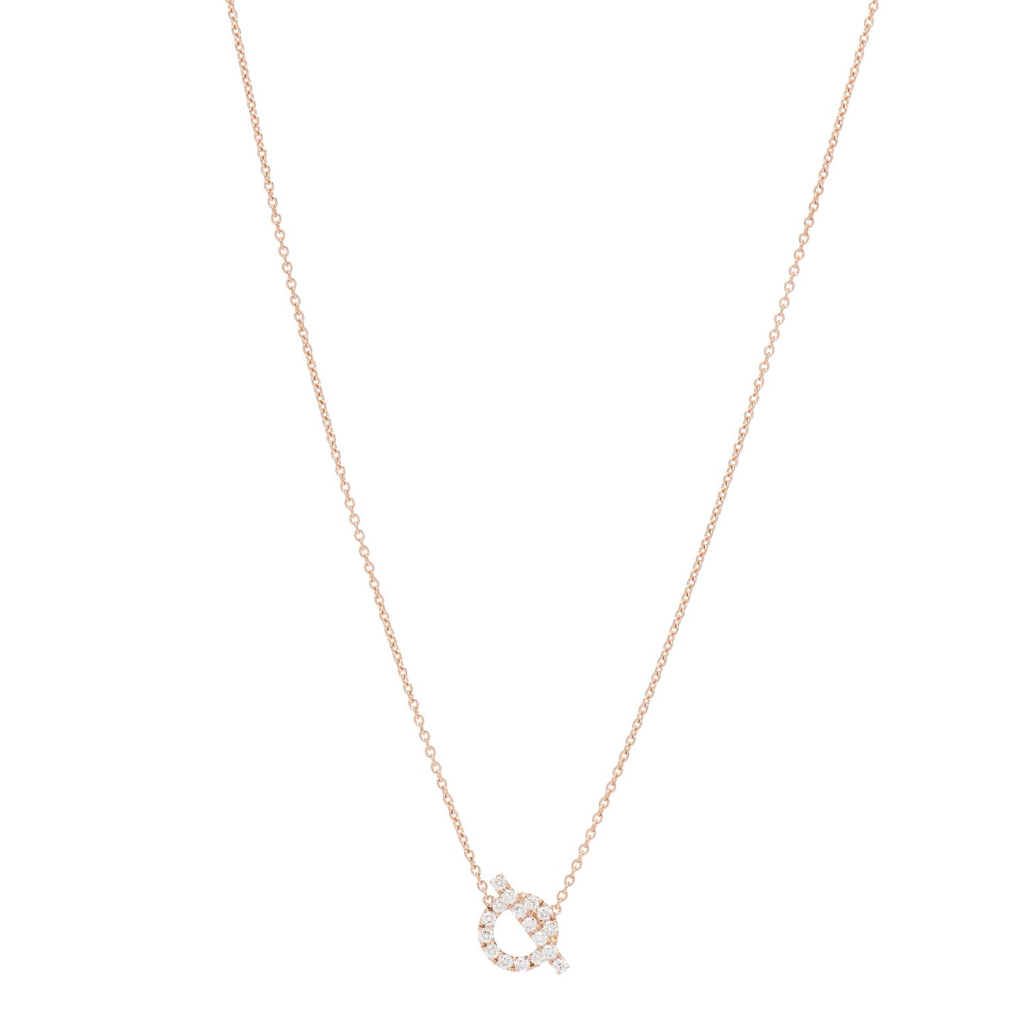 18K Rose Gold Diamond Finesse Pendant Necklace