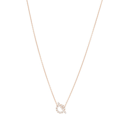 Hermes 18K Rose Gold Diamond Finesse Pendant Necklace 1 of 5