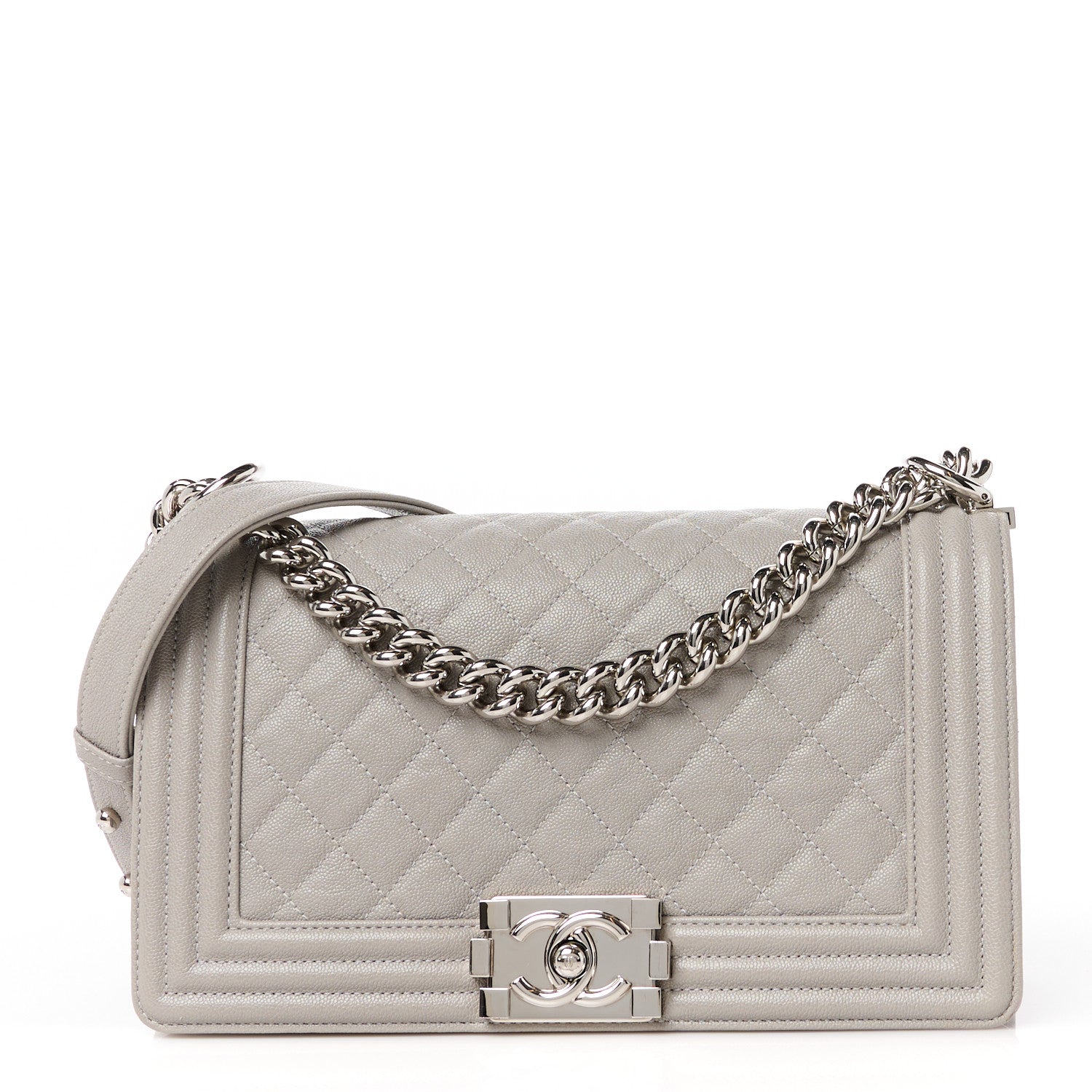 Chanel Caviar Quilted Medium Boy Flap Grey 1 of 11