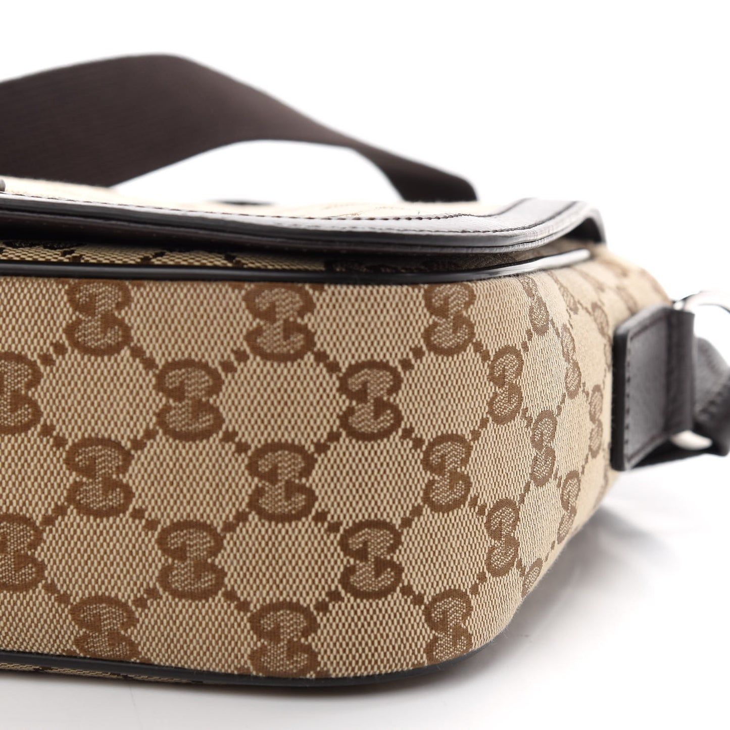 Monogram Flap Messenger Bag Beige Dark Brown