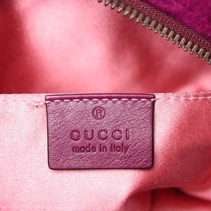 Gucci Velvet Matelasse GG Marmont Belt Bag 85 34 Fuchsia Violet Cyclamen 6 of 11