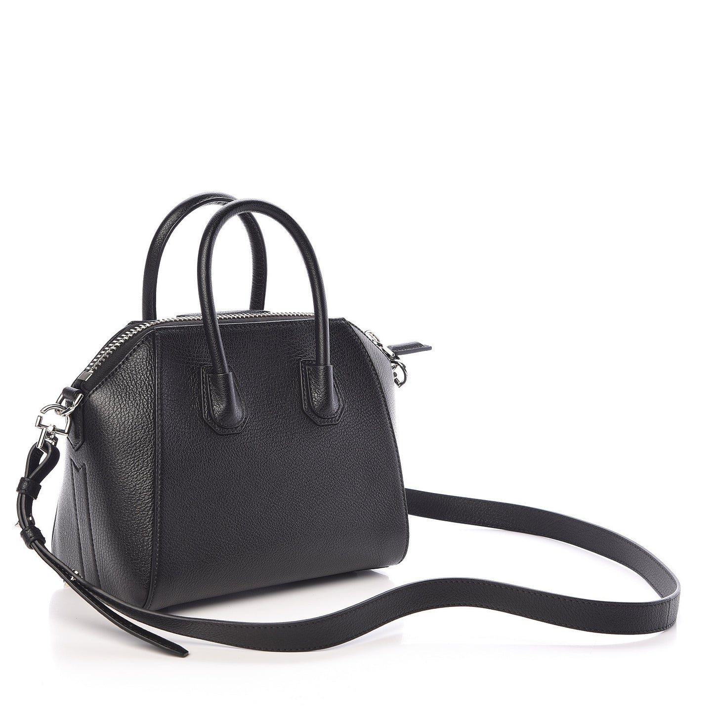 Sugar Goatskin Striped Mini Antigona Black