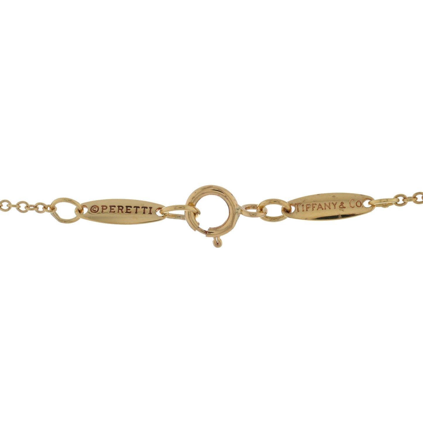 18K Yellow Gold 12mm Elsa Peretti Bean Pendant Necklace