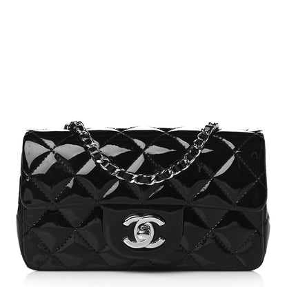 Chanel Patent Calfskin Quilted Extra Mini Rectangular Flap Black 1 of 11