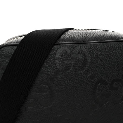 Gucci Piuma Calfskin Jumbo GG Embossed Medium Messenger Bag Black 8 of 10