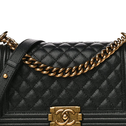Chanel Caviar Quilted Medium Boy Flap Black 8 of 12