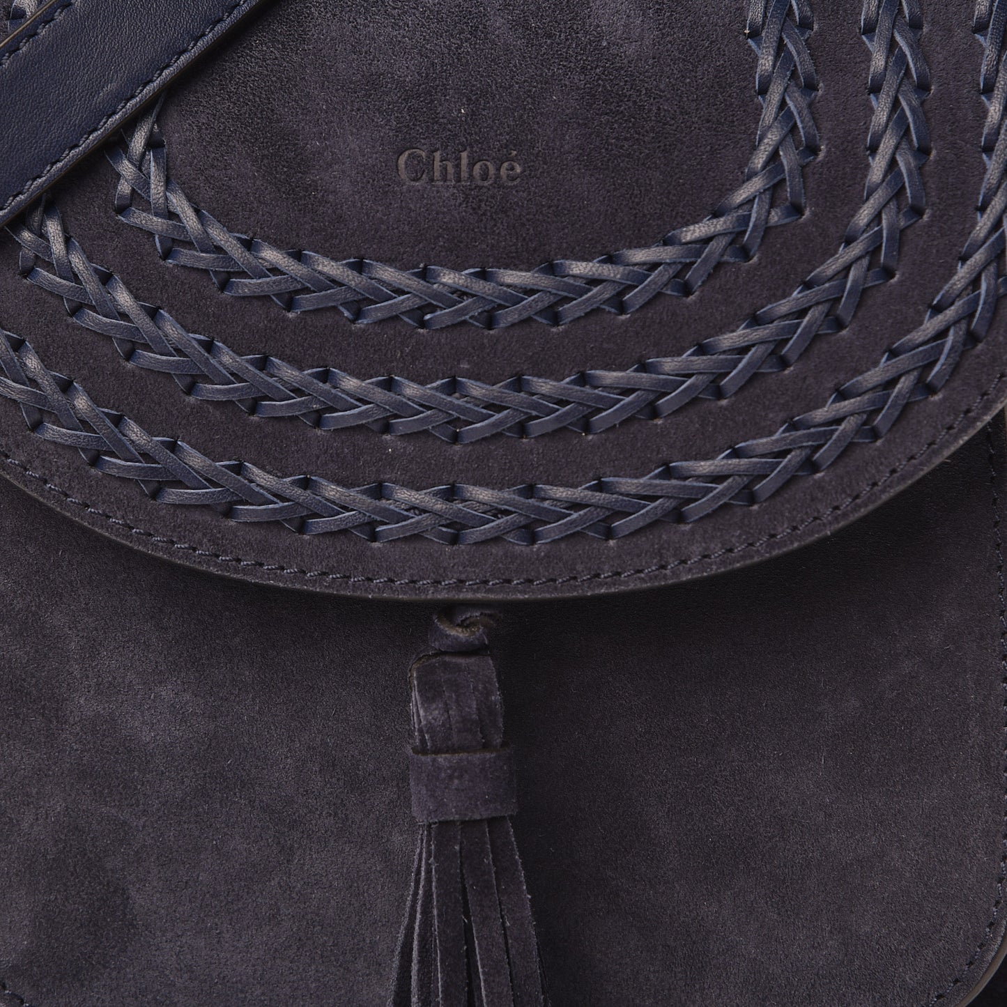 Suede Calfskin Braided Small Hudson Shoulder Bag Full Blue